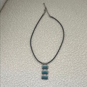 Blue Turquoise Pendant Necklace